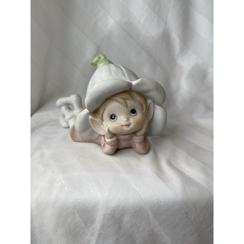 Set of 4 Vintage Homco #5615 Porcelain Garden Pixies - Picture 4 of 10